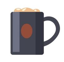 Coffee cup with cappuccino or latte with foam vector