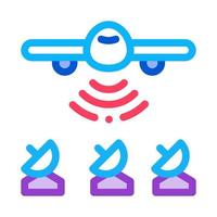 air plane radar signal icon vector outline illustration