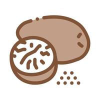 nutmeg nut icon vector outline illustration