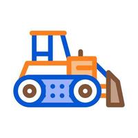 road repair bulldozer icon vector outline illustration