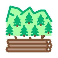 ilustración de contorno de vector de icono de bosque de tala