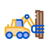 logging machine icon vector outline illustration