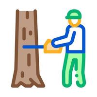 tree felling worker icon vector outline illustration