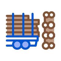 logging tree truck icon vector outline illustration