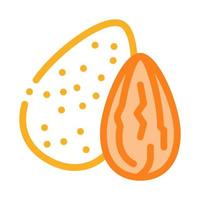 almond nut icon vector outline illustration