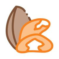 brazil nut icon vector outline illustration