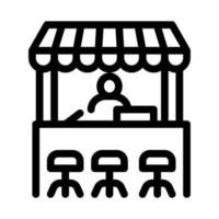 street food stand icon vector outline illustration