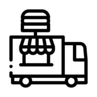 ilustración de contorno de vector de icono de camión de comida rápida