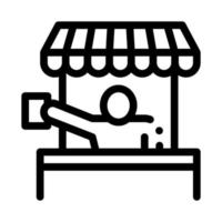 street food seller icon vector outline illustration