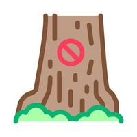 ilustración de contorno de vector de icono de árbol de registro prohibido