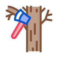 tree ax icon vector outline illustration