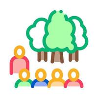 people visit forest icon vector outline illustration