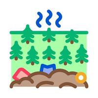 trash in forest icon vector outline illustration