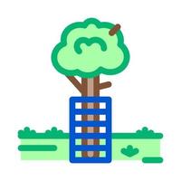 tree safe fence icon vector outline illustration