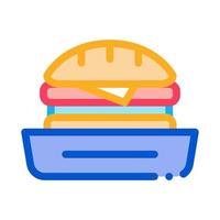 ilustración de contorno de vector de icono de comida rápida de hamburguesa