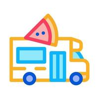 pizza street food van icon vector outline illustration