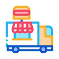 fast food truck icon vector outline illustration