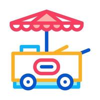 ice cream cart icon vector outline illustration