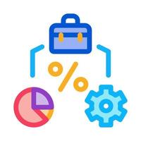 percent business case infographic and gear icon vector outline illustration