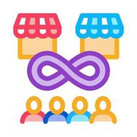 infinity shop competition icon vector outline illustration