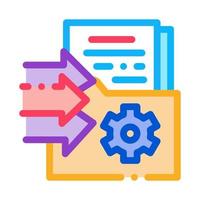 document adding in folder icon vector outline illustration