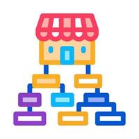 business hierarchy chart icon vector outline illustration