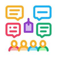 people discuss price icon vector outline illustration