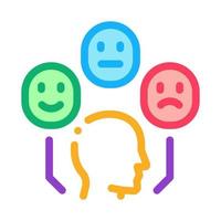 positive neutral negative human feedback icon vector outline illustration