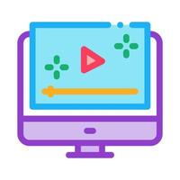 video player computer screen icon vector outline illustration
