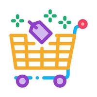 shop cart label icon vector outline illustration