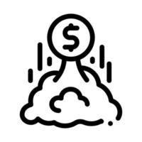money takes off icon vector outline illustration