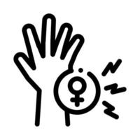 ilustración de contorno de vector de icono de mano femenina