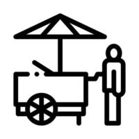 ilustración de contorno de vector de icono de carrito de comida rápida