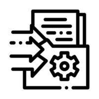document adding in folder icon vector outline illustration