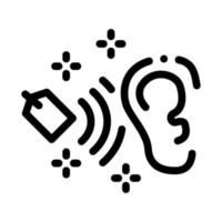 label price in human ear icon vector outline illustration