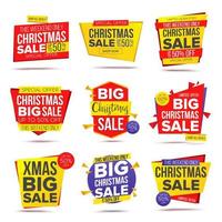 Biggest Xmas Offer Sale Banner Vector. Crazy Sale Poster. Isolated Illustration vector