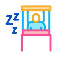 human sleeping time in bed icon vector outline illustration