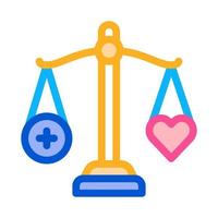 scale heart weight icon vector outline illustration