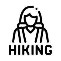 hiking woman icon vector outline illustration