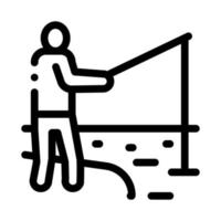 fisherman fishing icon vector outline illustration