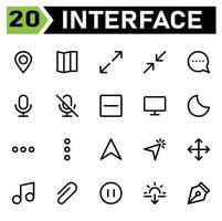 User interface icon set include message, envelope, letter, mail, user interface, upload, cloud, weather, data, download, diamond, present, jewelery, premium, eye, eyeball, view, protect, game pad vector