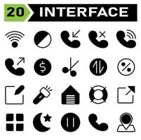 User interface icon set include connection, internet, signal, block, ban, stop, sign, user interface, calling, call, phone, telephone, arrows, silent, communication, money, coin, payment, cash, dollar vector