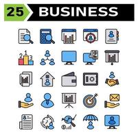 Office business icon set include document, search, verified, research, business, accounting, calculator, calculation, finance, digital marketing, chart, web, analytic, presentation, target, employee vector