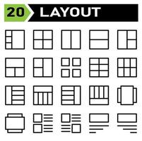 Layout icon set include layout, grid, dashboard, interface, user interface, align, template, design, flayer, graphic, cover, poster, vector, banner, creative, concept, brochure, abstract, modern, bus vector