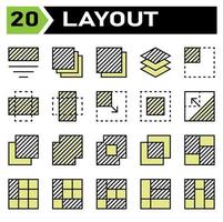 Layout icon set include layout, grid, dashboard, interface, user interface, align, template, design, flayer, graphic, cover, poster, vector, banner, creative, concept, brochure, abstract, modern, bus vector