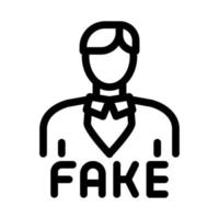 change human photo on fake icon vector outline illustration