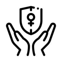 protección sexo femenino icono vector contorno ilustración