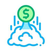 money takes off icon vector outline illustration