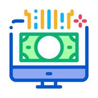 internet money computer screen icon vector outline illustration