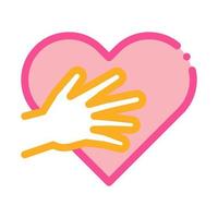 touch heart icon vector outline illustration